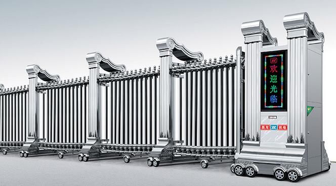 英龍機電電動伸縮門賣場越發(fā)并進為五一黃金促銷賺足人氣